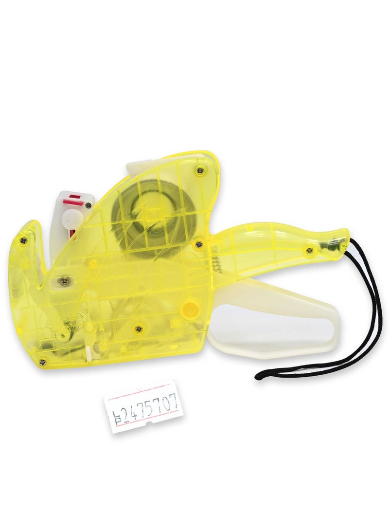 FIS Price Labeler Machine, Transparent Yellow Color, 1 Line 8 Digit with 1 Label Roll & 1 Ink Roll - FSPXTYLC - Image 1