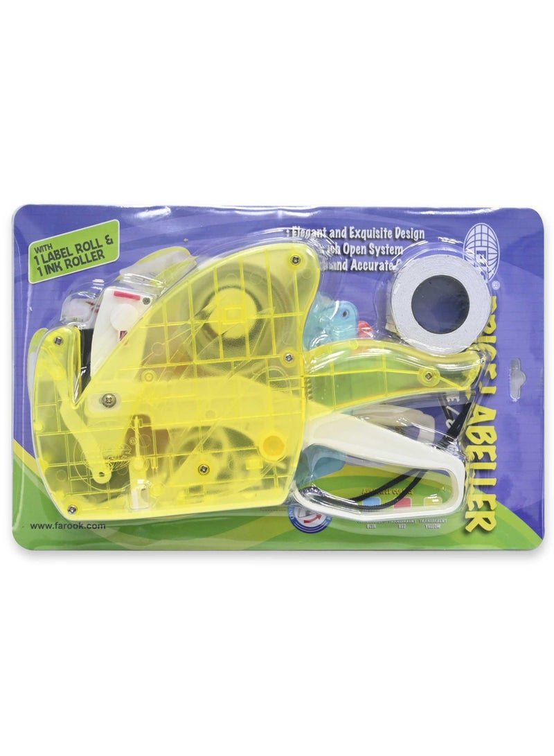 FIS Price Labeler Machine, Transparent Yellow Color, 1 Line 8 Digit with 1 Label Roll & 1 Ink Roll - FSPXTYLC - Image 4