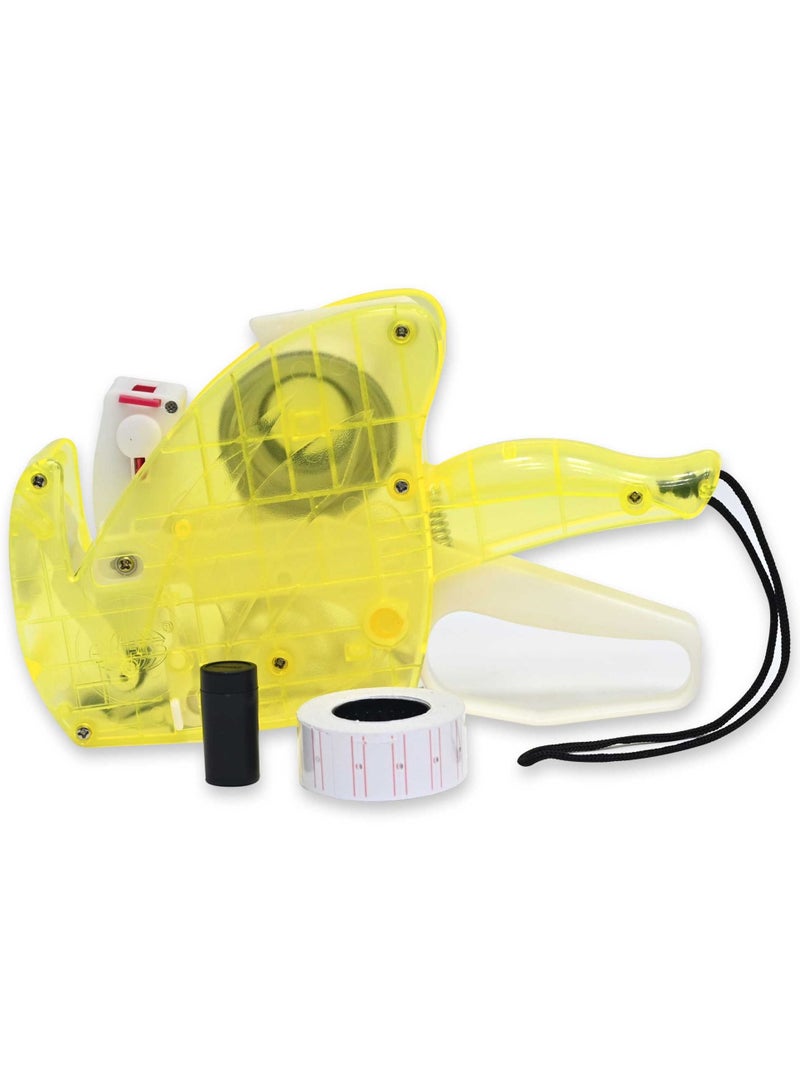 FIS Price Labeler Machine, Transparent Yellow Color, 1 Line 8 Digit with 1 Label Roll & 1 Ink Roll - FSPXTYLC - Image 2