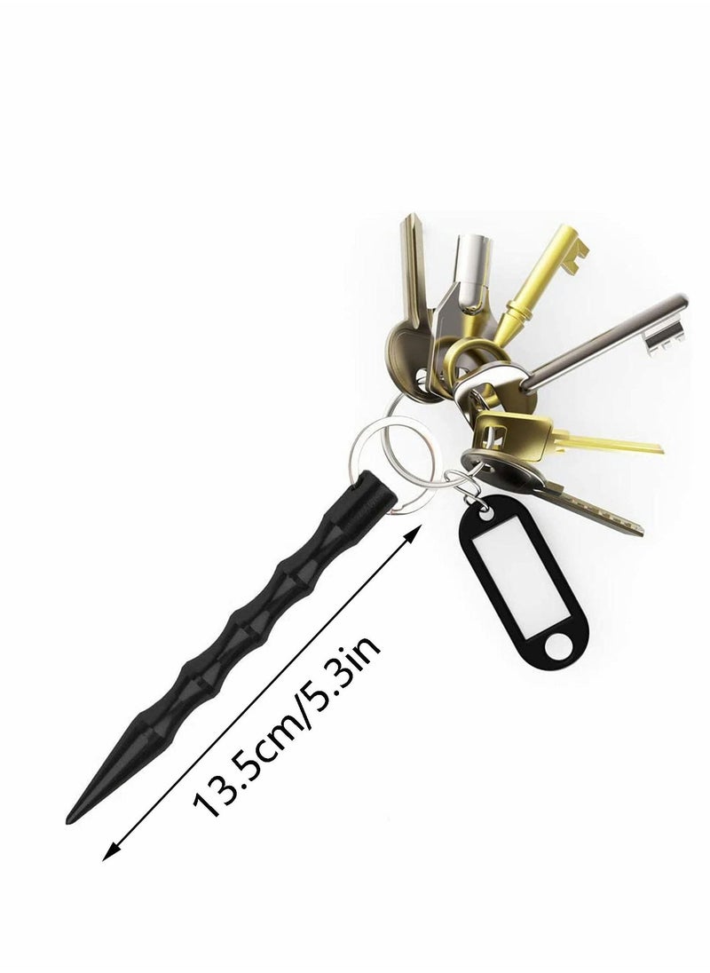 Excefore - Self Defense Keychain, Aluminum Defense Key Ring Weapons for Women, Aluminum Anti-Wolf Defense Key Chains, Protection Keychains for Women, Window Breaker Defense Stick (Black) - Image 1