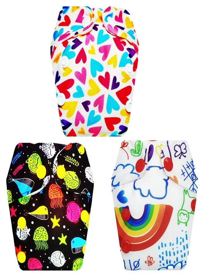 Dumbledo Premium Newborn Cloth Diaper with Integrated Insert (Pack of 3) | Snug Fit | Leakproof | Adjustable Snaps | Designed by Moms | 0 - 4 Months | Unisex Baby - Image 1