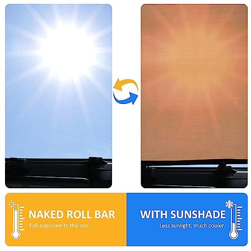 RERPRO Sunshade Compatible with 2021 2022 2023 2024 2025 2026 New Ford Bronco 4 Door Sun Shade Bikini Top Roof Bimini Soft Mesh Net Exterior Accessories Blocks UV Wind Noise Orange - Image 3
