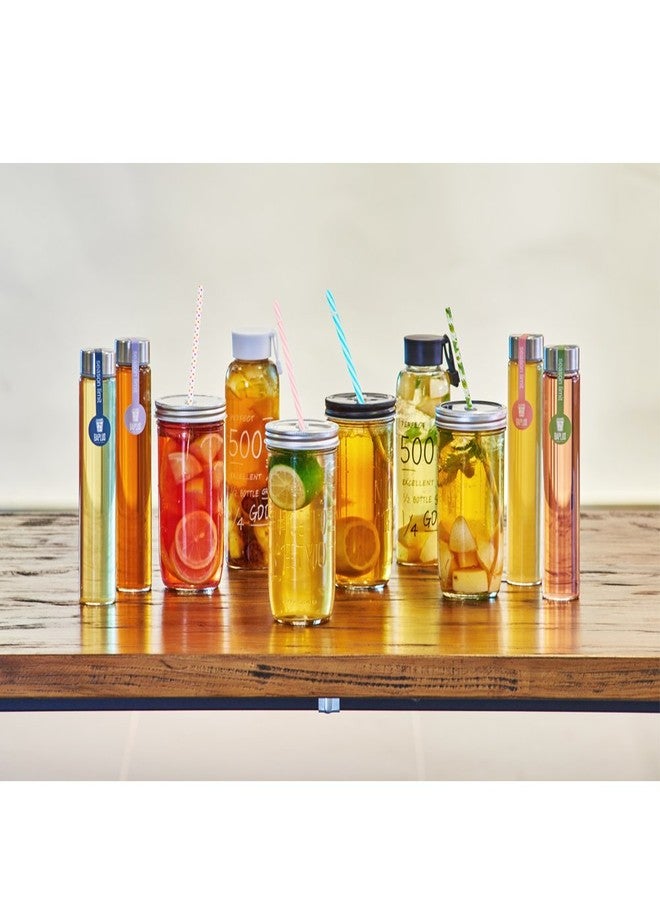 SUBANG 50 Pack Reusable Straws, BPA-Free, 9" Colorful Hard Plastic Stripe Drinking Straw for Mason Jar Tumbler, Family or Party Use with Cleaning Brush - Image 5