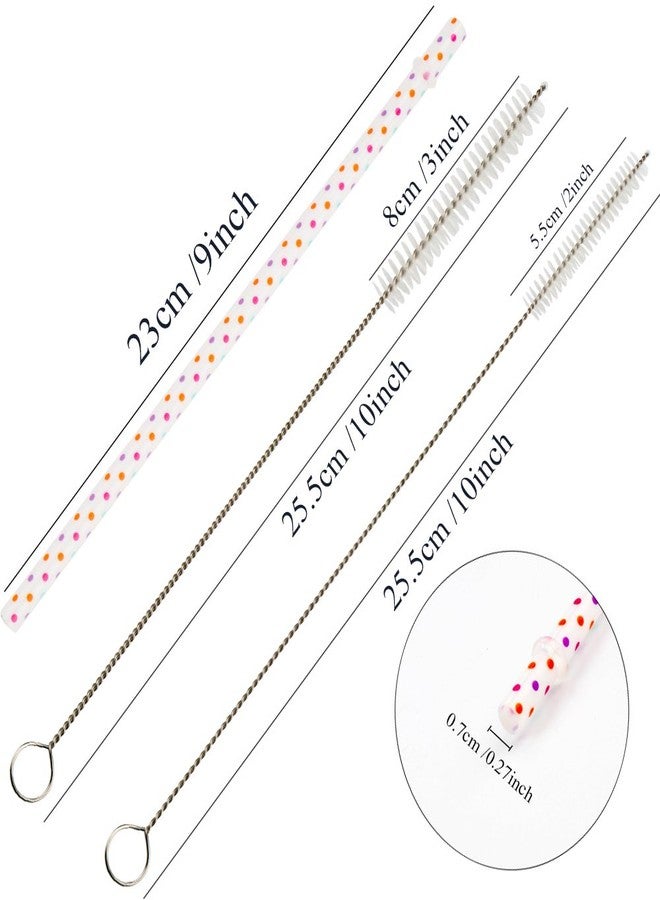 SUBANG 50 Pack Reusable Straws, BPA-Free, 9" Colorful Hard Plastic Stripe Drinking Straw for Mason Jar Tumbler, Family or Party Use with Cleaning Brush - Image 2