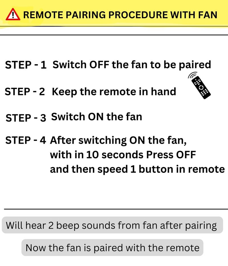 TIZOQ Remote Control Compatible for Crompton ENERGION CROMAIR BLDC Ceiling Fan - Please Match The Image with Your Old Remote Before Placing The Order (Black) (Crompton Fan) - Image 4