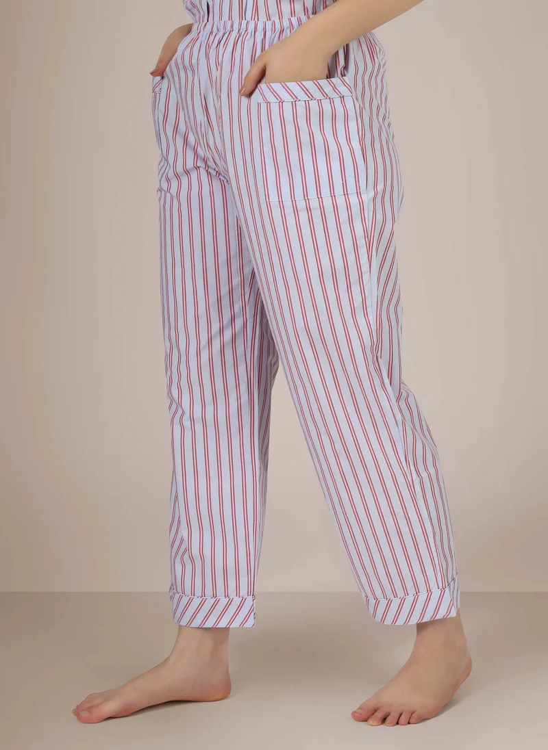 After Dark Remi, Embroidered Cotton Pajama Set