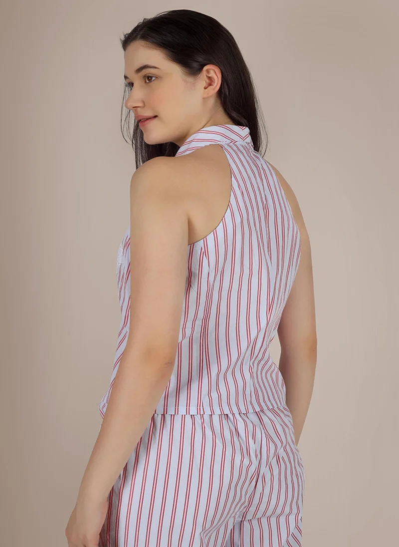 After Dark Remi, Embroidered Cotton Pajama Set