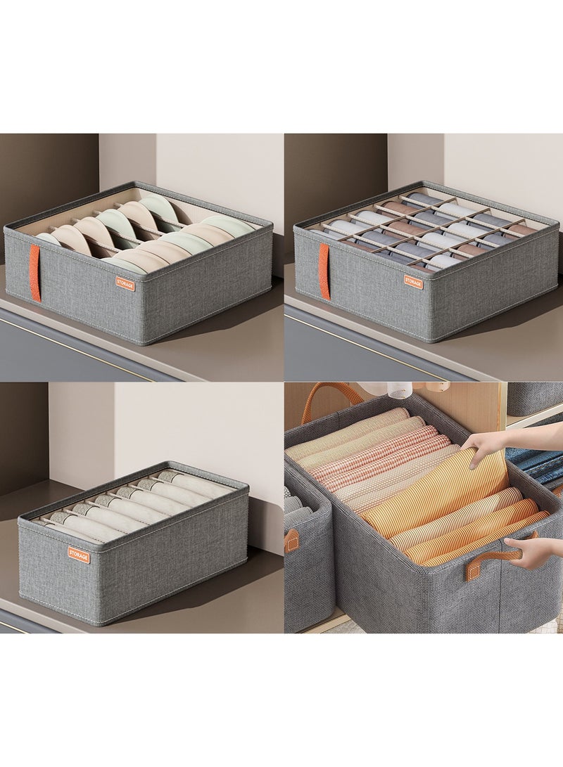 CityRiya-Long Wardrobe Clothes Organizer Storage Box Dividers 4 Packs Foldable Underwear Storage Bin Divider for Socks Bra Underwear Organizer Divider Cabinet Closet Cloth Drawer Storage Organizers Boxes  - Image 1