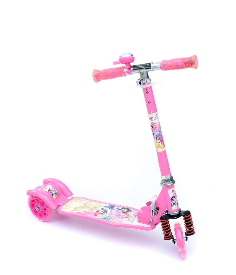 IRIS Kids Princess Scooter – Foldable 3-Wheel Kick Scooter with Height Adjustment, Brake & Bell, Outdoor Ride-On Toy for Girls (Pink) - Image 3