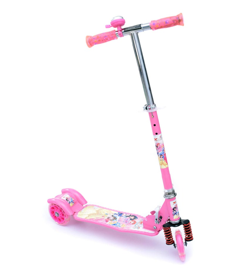 IRIS Kids Princess Scooter – Foldable 3-Wheel Kick Scooter with Height Adjustment, Brake & Bell, Outdoor Ride-On Toy for Girls (Pink) - Image 1