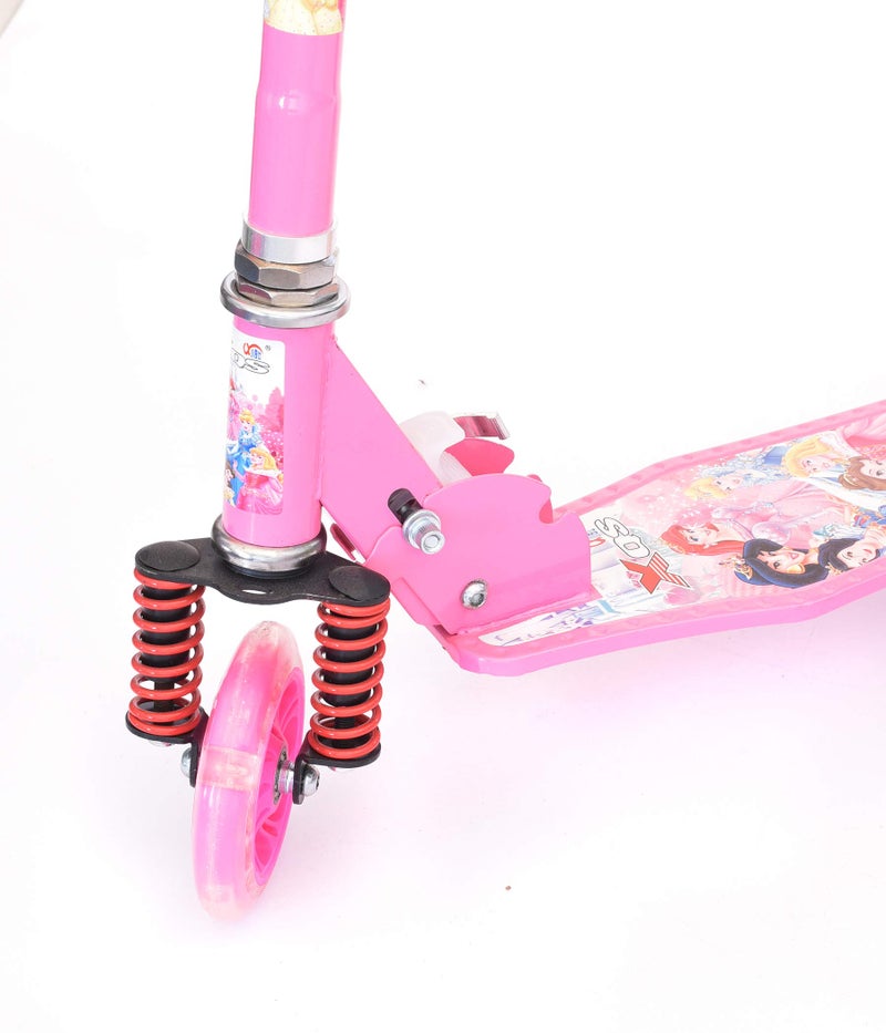 IRIS Kids Princess Scooter – Foldable 3-Wheel Kick Scooter with Height Adjustment, Brake & Bell, Outdoor Ride-On Toy for Girls (Pink) - Image 4