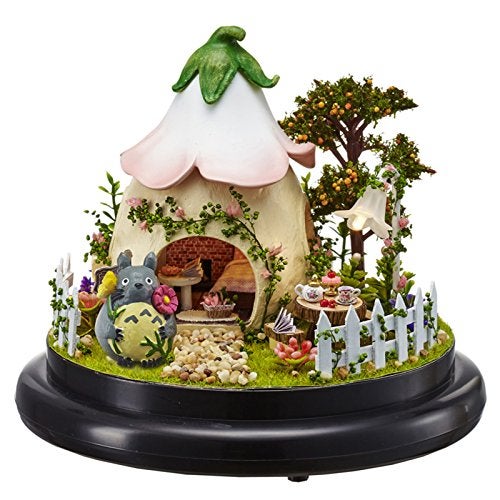 Ogrmar Wooden Dollhouse DIY Glassball Kit with Led Light-Green Garden - Image 2
