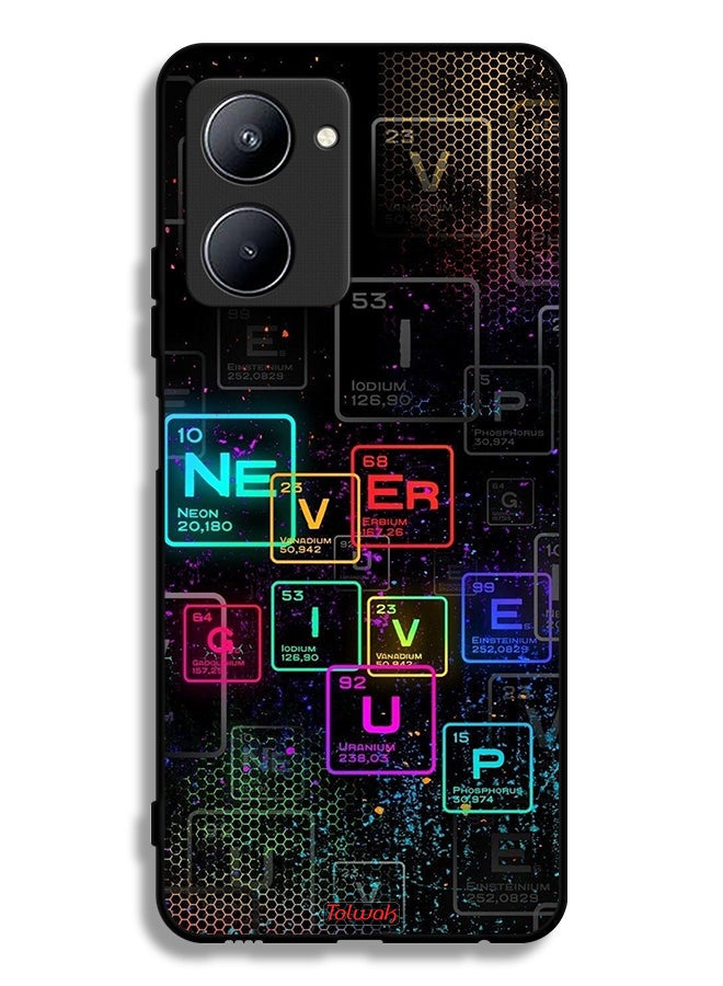 Tolwak Realme C33 Protective Case Cover Never Give Up Art - Image 2