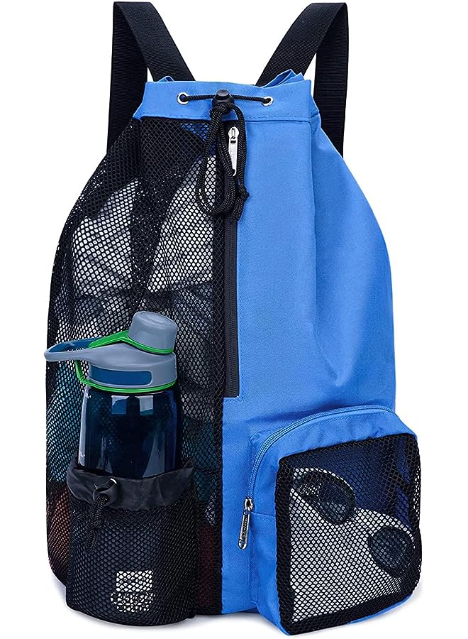 Raxoom Swim Bag Mesh Drawstring Backpack with Wet Pocket Beach Backpack for Swimming, Gym, and Workout Gear, Mens Beach Bag Backpack, Travel with Family - Image 1