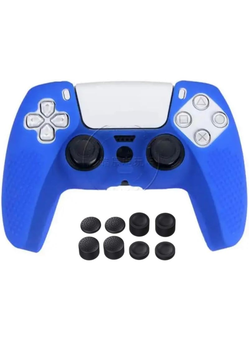Fekra Case for PS5 Controller Skin, Anti-Slip Silicone Cover Skin with 8 Thumb Grip Caps, Anti-Scratch Protection Case Compatible with Playstation 5 DualSense Wireless Controller (Blue) - Image 1