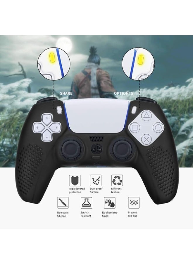Fekra Case for PS5 Controller Skin, Anti-Slip Silicone Cover Skin with 8 Thumb Grip Caps, Anti-Scratch Protection Case Compatible with Playstation 5 DualSense Wireless Controller (Blue) - Image 4