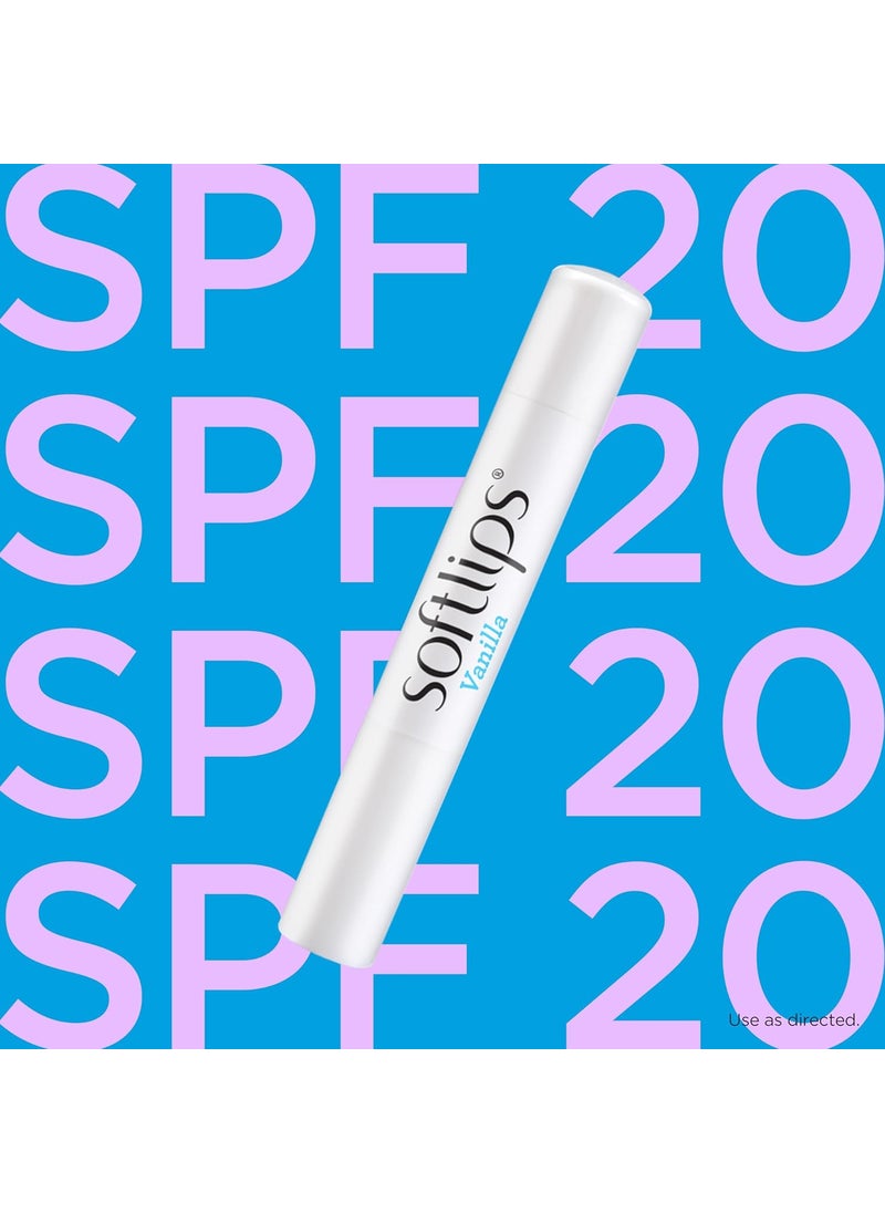 Softlips Softlips Daily Lip Moisturizer For Very Dry Lips Vanilla Flavored Lip Balm SPF 20 Hydrates Soothes  Prevents Dry Chapped Lips Smooth Glide Formula Dermatologist Tested Pack of 2 Chap Sticks  - Image 5