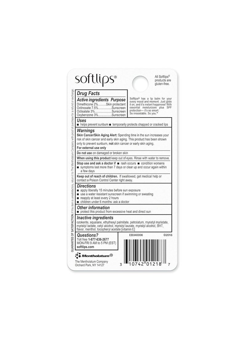 Softlips Softlips Daily Lip Moisturizer For Very Dry Lips Vanilla Flavored Lip Balm SPF 20 Hydrates Soothes  Prevents Dry Chapped Lips Smooth Glide Formula Dermatologist Tested Pack of 2 Chap Sticks  - Image 2