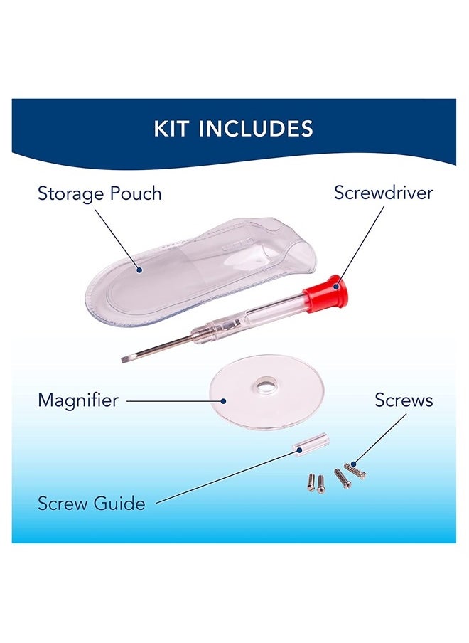 APEX Glasses Repair Kit - Eyeglass Repair Kit with Small Screwdriver,Eyeglass Screws, Magnifying Glass, Screw Guide, & Storage Pouch - Universal Eyeglass Repair Kit for Reading Glasses, & Sunglasses  - Image 3