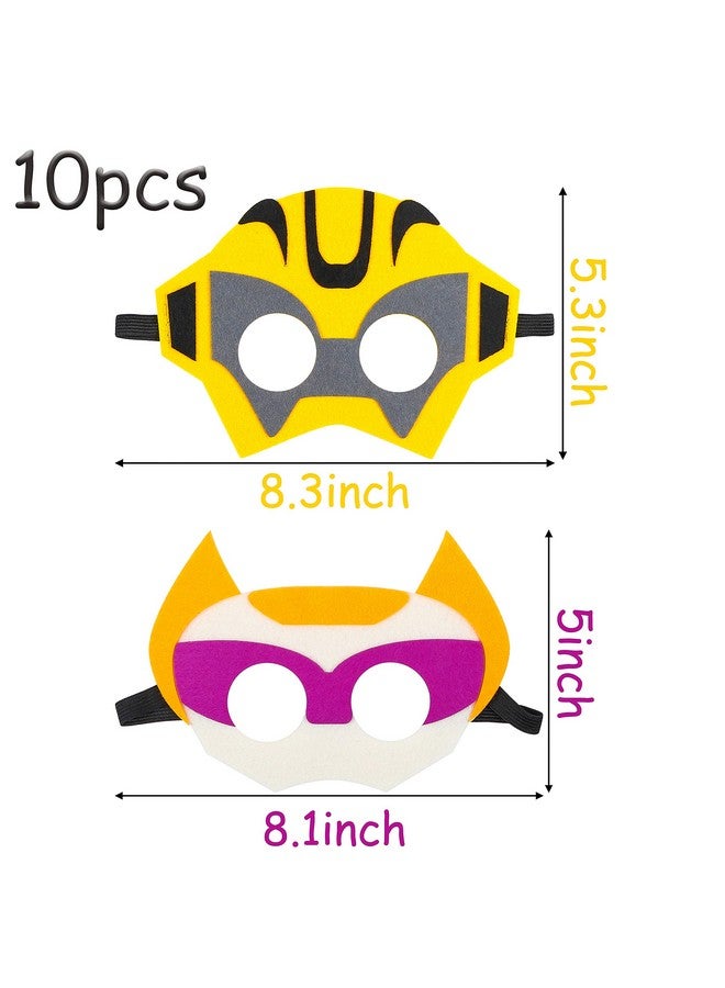 BeYumi 10Pcs Robots Felt Masks Set, Bots Party Supplies Gift Robots Party Favor Birthday Cosplay Dress Up Costumes For Kids Boys - Image 2