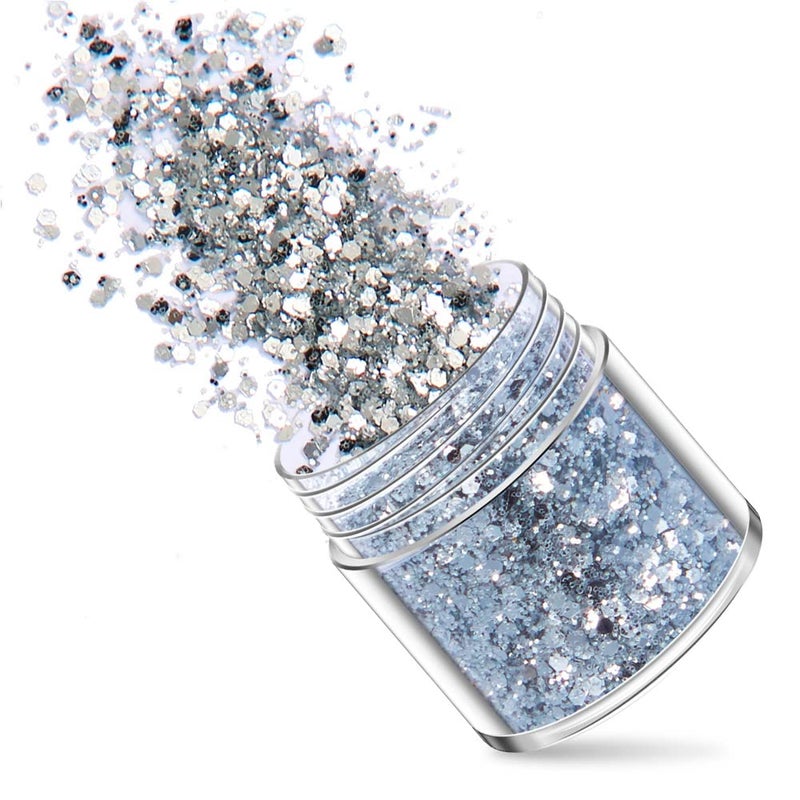 YKZFUI Holographic Nail Art Glitters Gold Silver Nail Sequins 3D Laser Acrylic Nails Powder Dust Flakes Nail Art Supplies for Nails Art Decoration Nail Sparkle Manicure Accessories Glitters Crafts 5 Boxes - Image 5