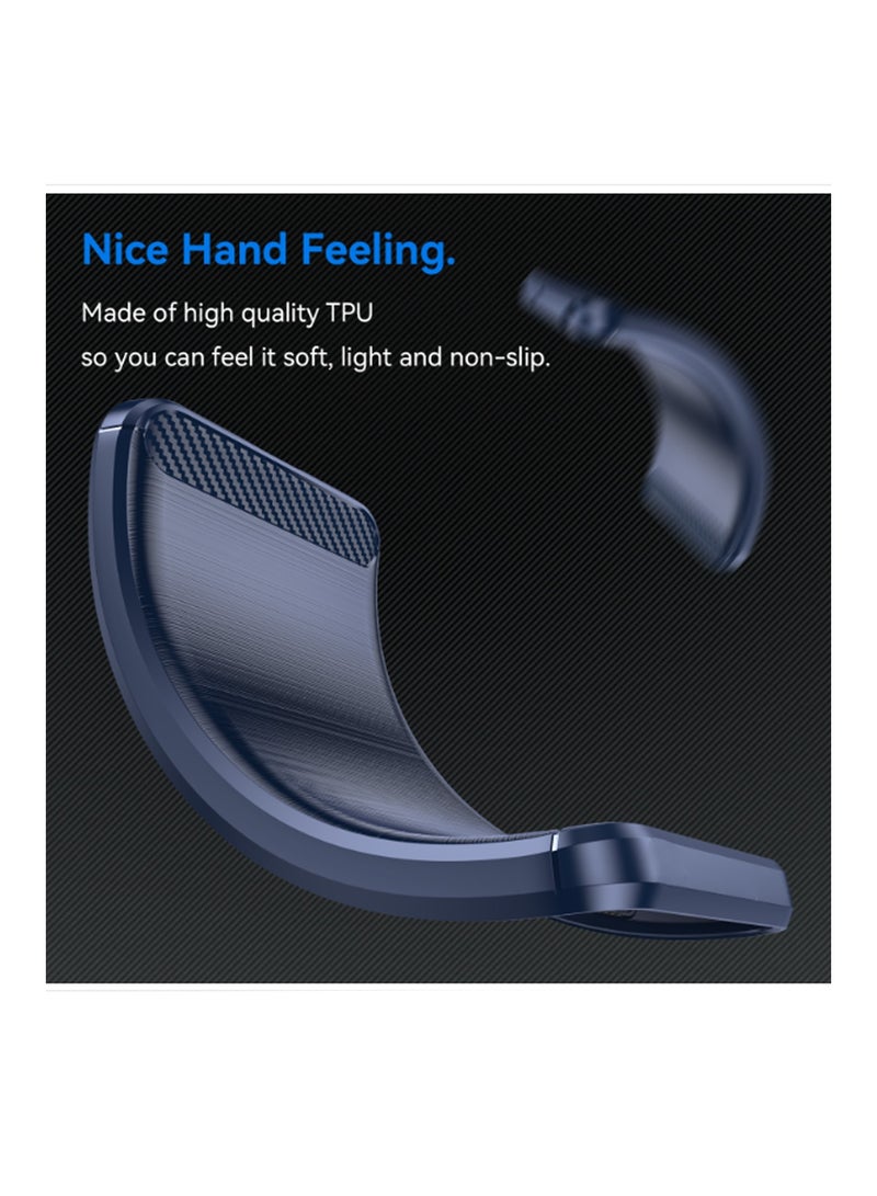 Wtech Nothing Phone (2a) 5G 2024 / Nothing Phone (2a) Plus 5G 2024 Fabric Shock-Absorption Flexible TPU Rubber Protective Cell Phone Case Cover - Navy Blue - Image 5