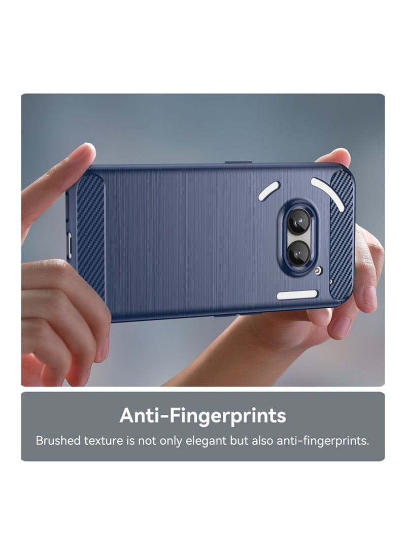 Wtech Nothing Phone (2a) 5G 2024 / Nothing Phone (2a) Plus 5G 2024 Fabric Shock-Absorption Flexible TPU Rubber Protective Cell Phone Case Cover - Navy Blue - Image 3