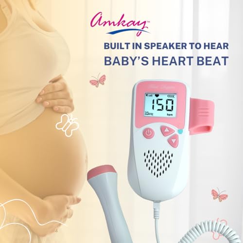 Amkay Pocket Fetal Doppler | Portable Baby Heartbeat Monitor for Pregnant Women | Clear Fetal Heart Listener with LCD Display | Safe, Accurate & Easy-to-Use Prenatal Home Pregnancy Care Device - Image 3