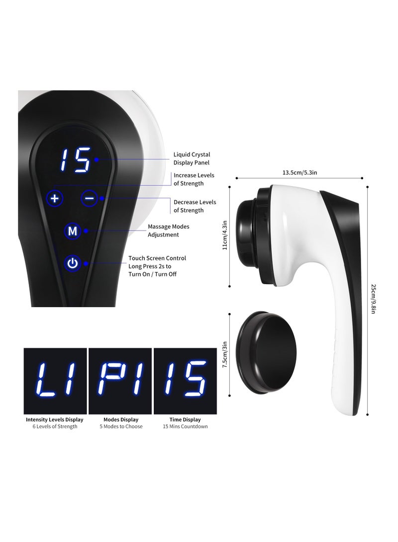 جهاز تدليك للجسم لاسلكي، جهاز نحت محمول باليد، جهاز تدليك محمول مزود بـ 9 وسادات صديقة للبشرة، جهاز تدليك استرخاء العضلات، أداة نحت محمولة لشد البطن والساقين والذراعين والفخذين - Image 5