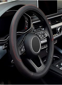Oasisgalore Suitable for 38cm Car Steering Wheel Cover Non-slip Sleeve Leather Protective Cover Black  - Image 3
