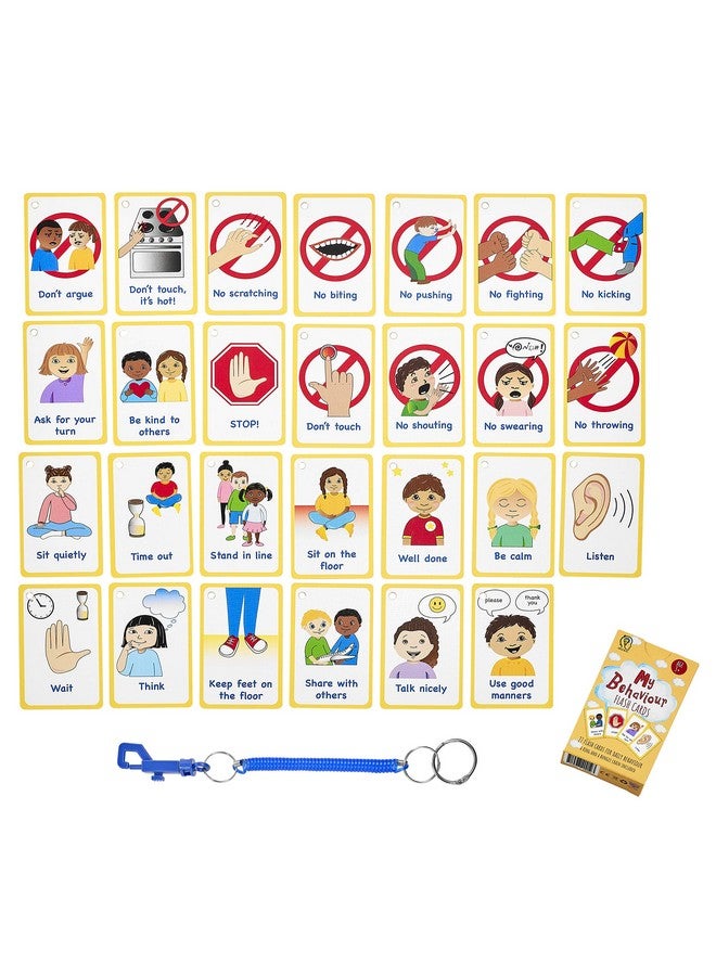 Amonev My Behaviour Cards 27 Flash Cards For Visual Aid Special Ed, Speech Delay Non Verbal Children And Adults With Autism Or Special Needs  - Image 2