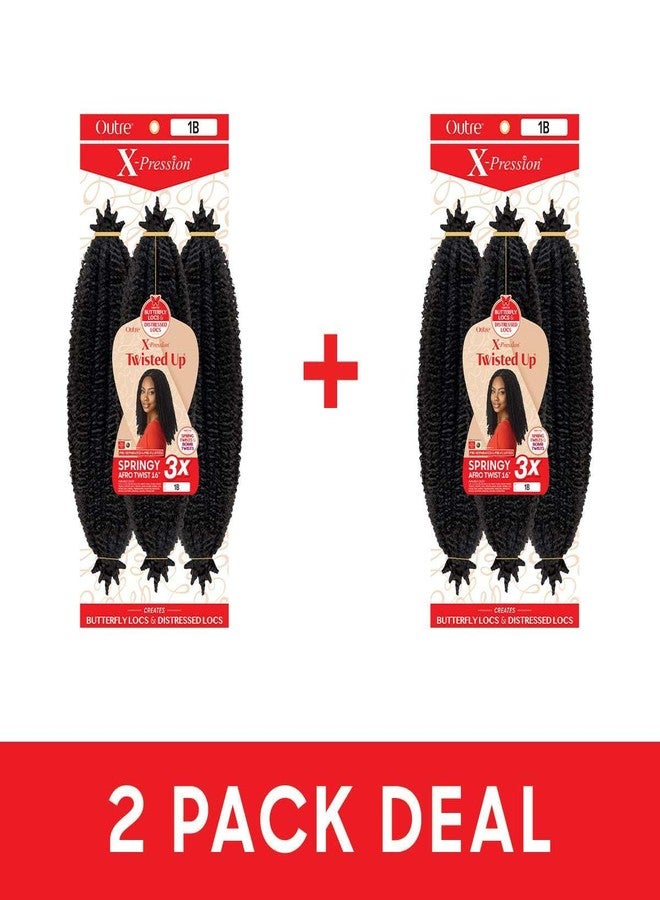 Outre أوتري إكس-بريشن - تويستد أب - تويست أفرو الربيعي 16" 3X (عبوة 2، بني متوسط 4) - Image 4