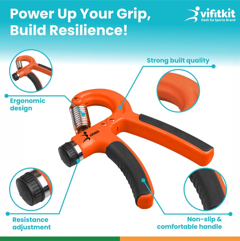 Vifitkit Hand Grip Strengthener with Ergonomic Grip Handle, Adjustable Hand Gripper for Men, Hand Gripper for Women, Finger Gripper for Gym Workout, Hand Exercise Equipment (Black) - Image 4