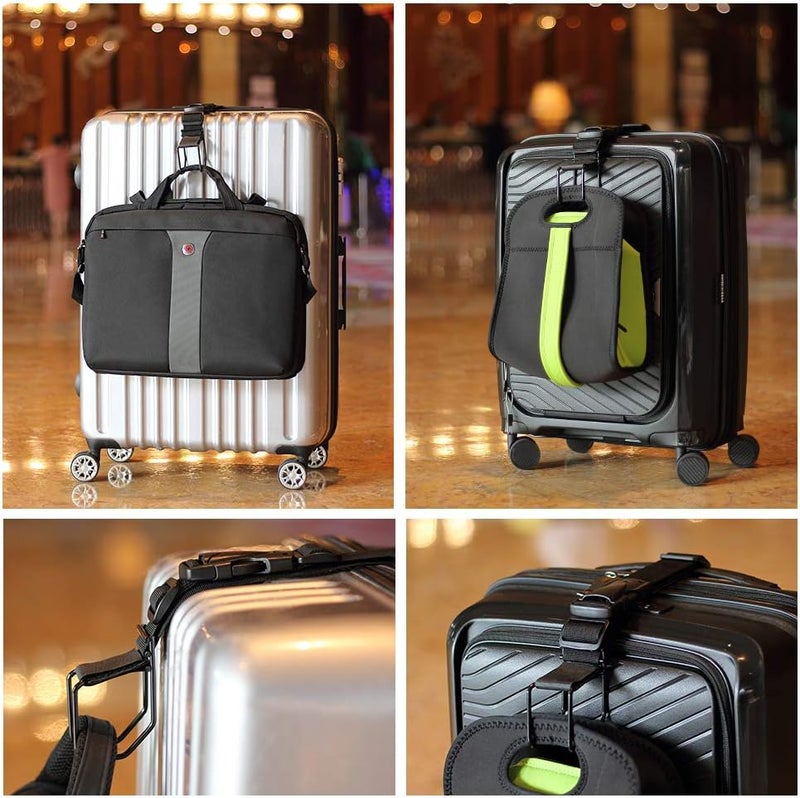 Vigorport Luggage Hook Strap,J Hook for add a Bag Luggage,Multi Adjustment Bag Strap Hook with Hands Free(Black-Middle Size) - Image 2