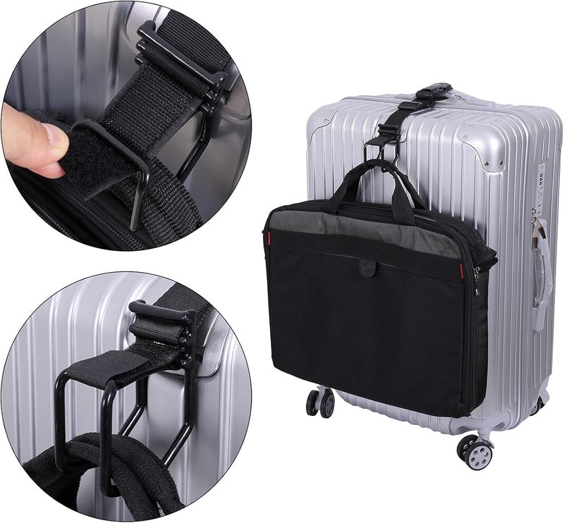 Vigorport Luggage Hook Strap,J Hook for add a Bag Luggage,Multi Adjustment Bag Strap Hook with Hands Free(Black-Middle Size) - Image 4
