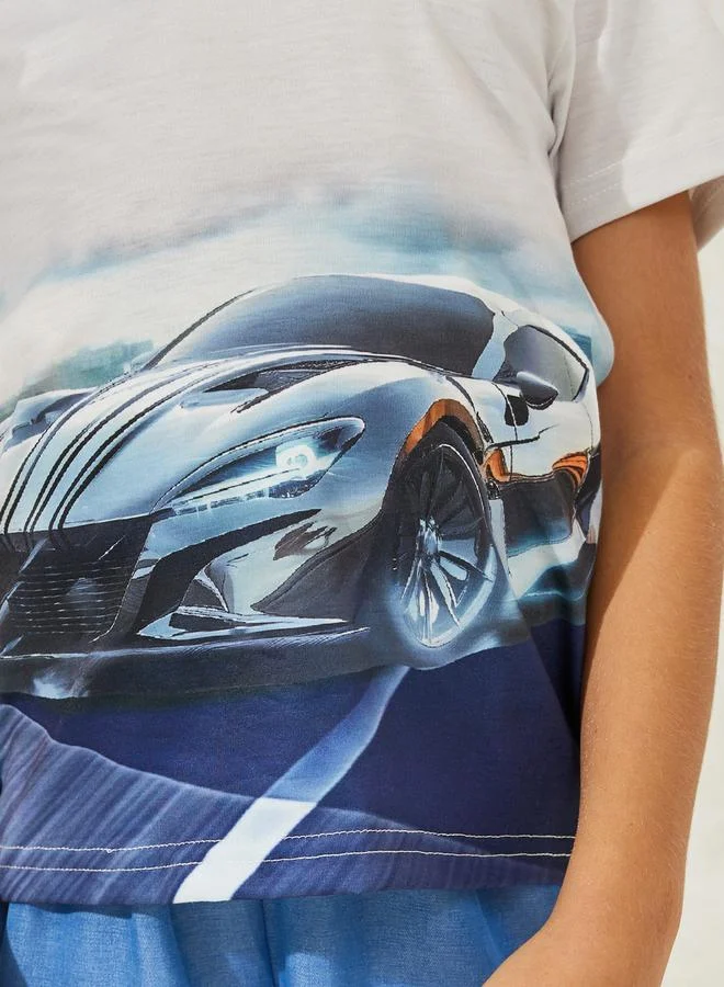Styli Car Printed T-Shirt & Short Set