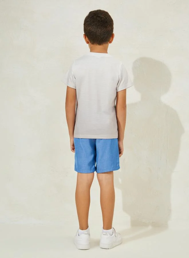 Styli Car Printed T-Shirt & Short Set
