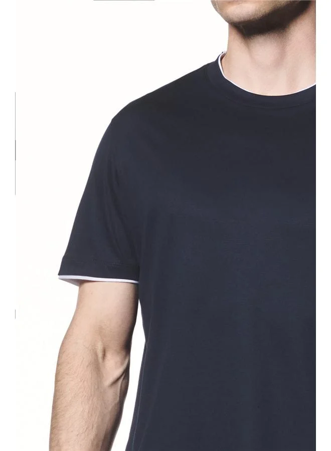 Liwali Contrast Detailed Cotton Modal T-Shirt.