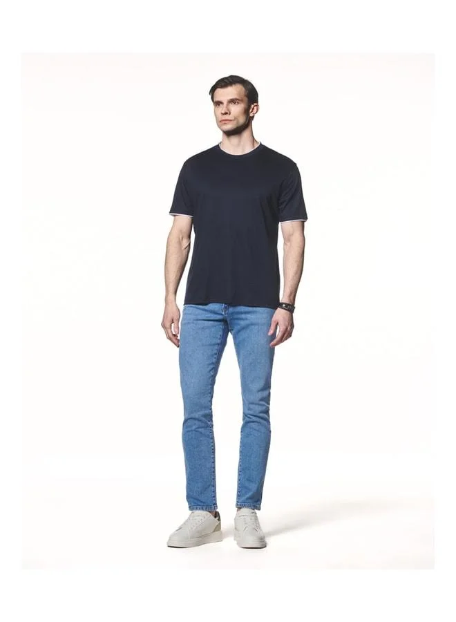 Liwali Contrast Detailed Cotton Modal T-Shirt.