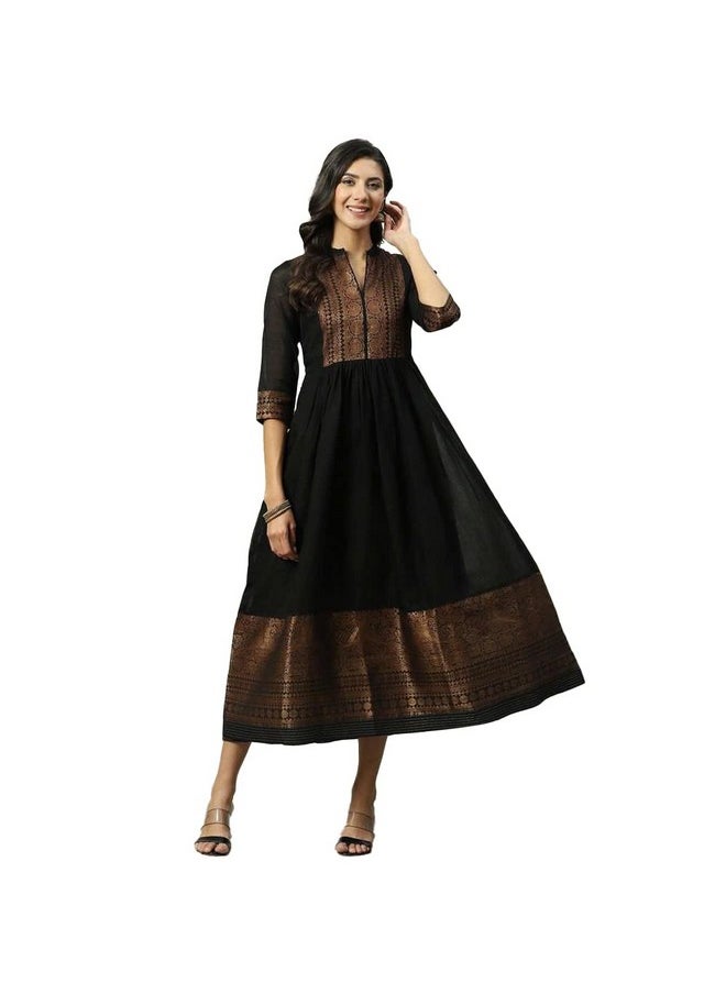 Biba - BIBA Women YARNDYED Mix and Match(RAJWADA1594_Black_40) - Image 1