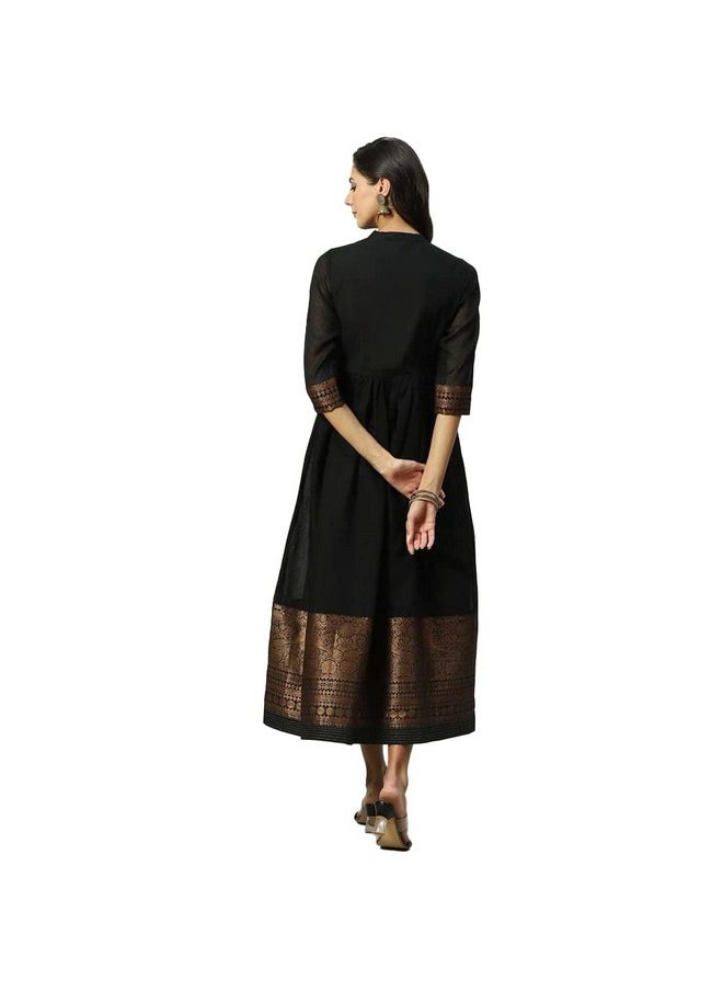 Biba - BIBA Women YARNDYED Mix and Match(RAJWADA1594_Black_40) - Image 1