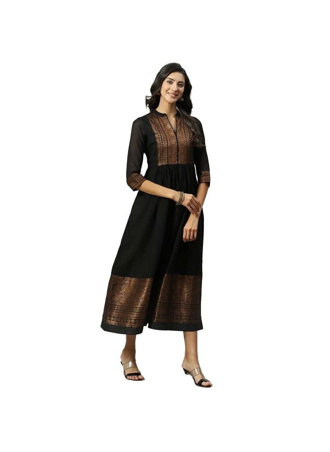 Biba - BIBA Women YARNDYED Mix and Match(RAJWADA1594_Black_40) - Image 1