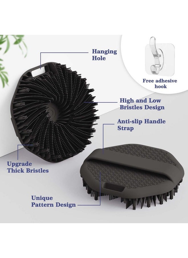 Manmihealth - Shower Foot Scrubber Mat & Silicone Body Scrubber Set (2 Pcs) Rabbitshaped Silicone Foot Scrubber In Shower & Body Buffer Set (White+Black) - Image 1