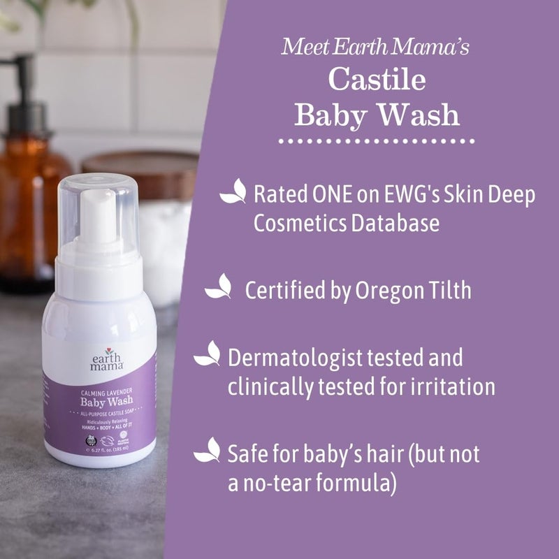 Earth Mama Calming Lavender Baby Wash with Gentle Castile Soap for Sensitive Skin, 5.3-Fluid Ounce - Image 2