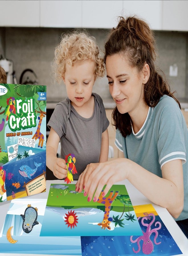 AWHETIE Animals Foil Craft for Kids,No Mess Arts Creative Activity Toys Art and Crafts for Kids,Birthday Gifts Crafts for Girls&Boys Ages 4, 5, 6, 7, 8, 9 - Image 2