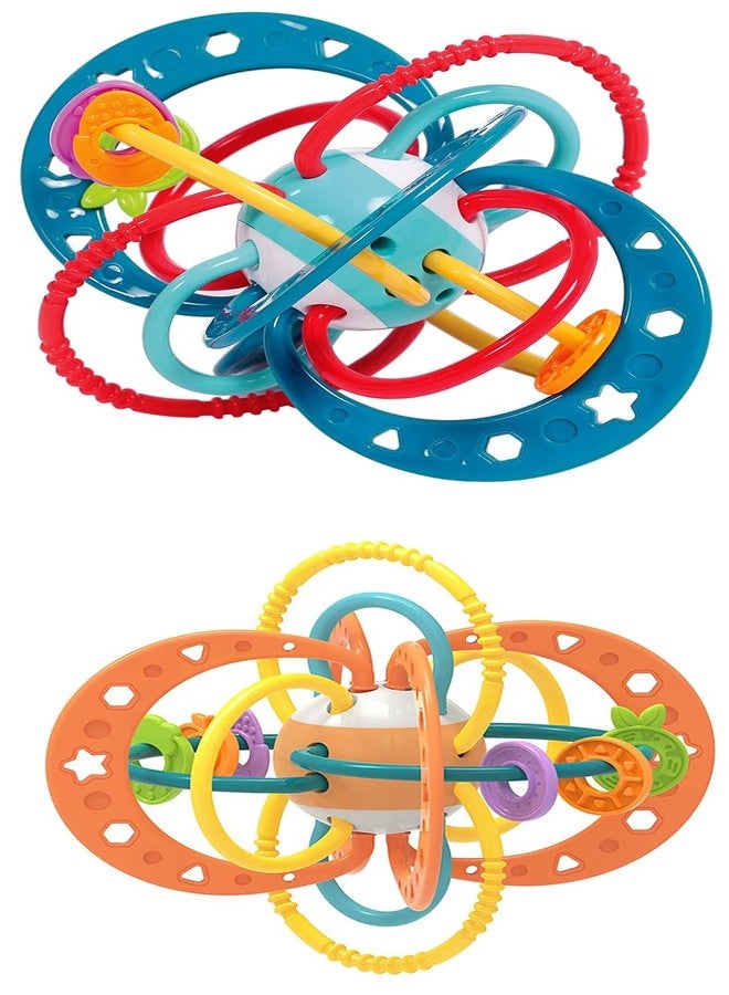 Mummy Please Baby Teething Rattle Toy, BPA Free, Silicone Loops with Rattling Sound, Multicoloured (Molar Toy) - Image 1
