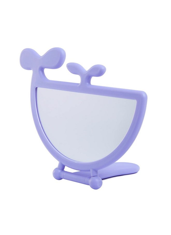 florence by mills Whale Handheld Mirror Multifunctional Hand Mirror Sleek + Slim + Lightweight Perfect For Travel And Applying Makeup Purplewhale Shape Vegan & Crueltyfree  - Image 1