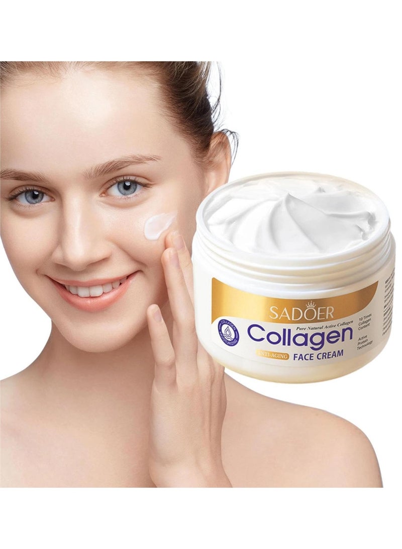 SADOER Collagen Hydrating Face Cream Anti-Wrinkle Firming Moisturizer Collagen, Hydration, Face Cream, Anti-Wrinkle, Skin Firming, Moisturizing, Skin Care, Elastic Skin, Beauty Care, Smooth Skin, Skin Glow, Daily Moisture, Skin Nutrition, Radiance, Healthy Complexion, Soft Texture, Skin Protection, Glow Boost, Hydrating Formula, Skin Support, Skin Revive, Beauty Cream, Youthful Look, Moisture Boost, Skin Restore, Facial Care, Beauty Routine, Fresh Skin, Skin Comfort, Skin Strength - Image 3