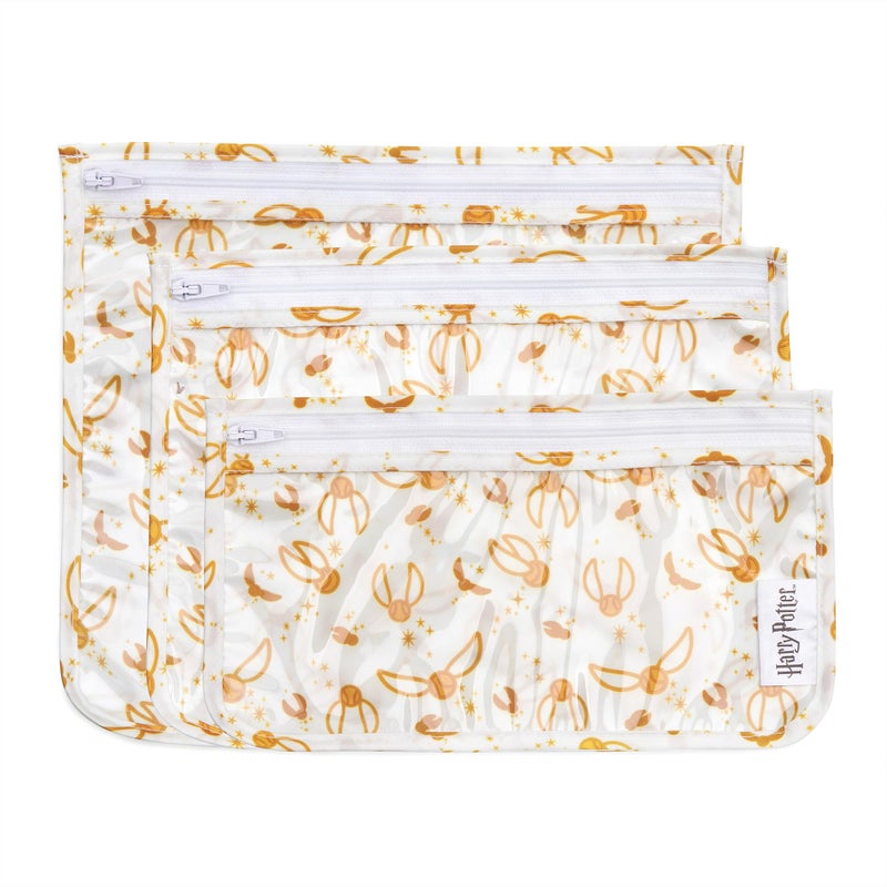 Bumkins Travel Bag, Toiletry, TSA Approved Pouch, Zip Bag, Quart Size Airline Compliant, Clear-Sided, Baby, Diaper Bag Organization, Makeup, Accessories, Packing, Set of 3 Sizes, Harry Potter - Image 1