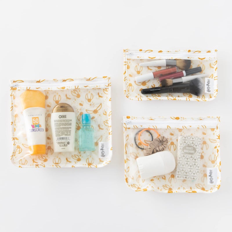 Bumkins Travel Bag, Toiletry, TSA Approved Pouch, Zip Bag, Quart Size Airline Compliant, Clear-Sided, Baby, Diaper Bag Organization, Makeup, Accessories, Packing, Set of 3 Sizes, Harry Potter - Image 3
